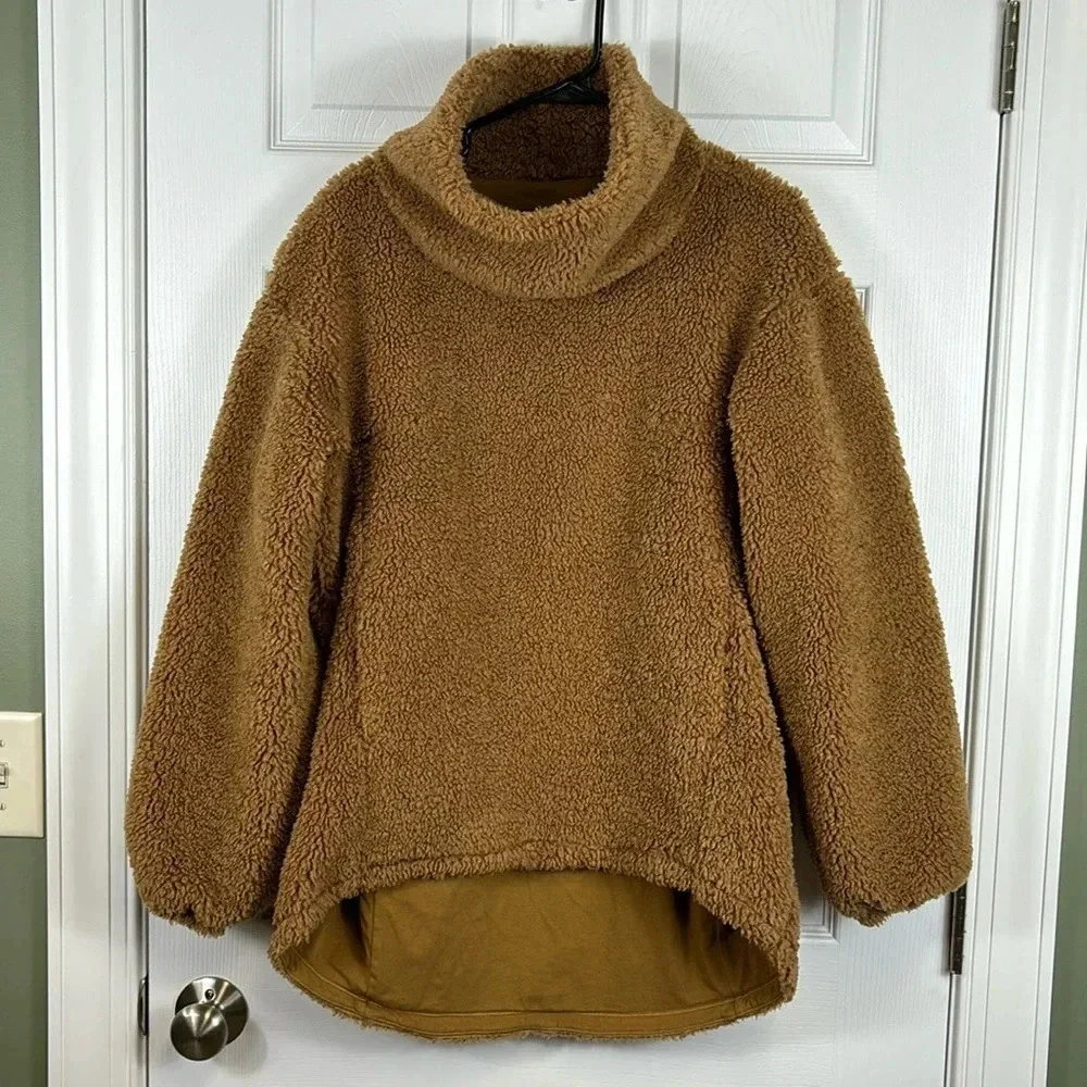 Lululemon tan brown warmth restore long pullover sz 6